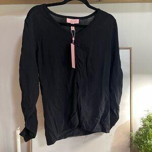 Victor Glemaud Black Ruched Knit Top